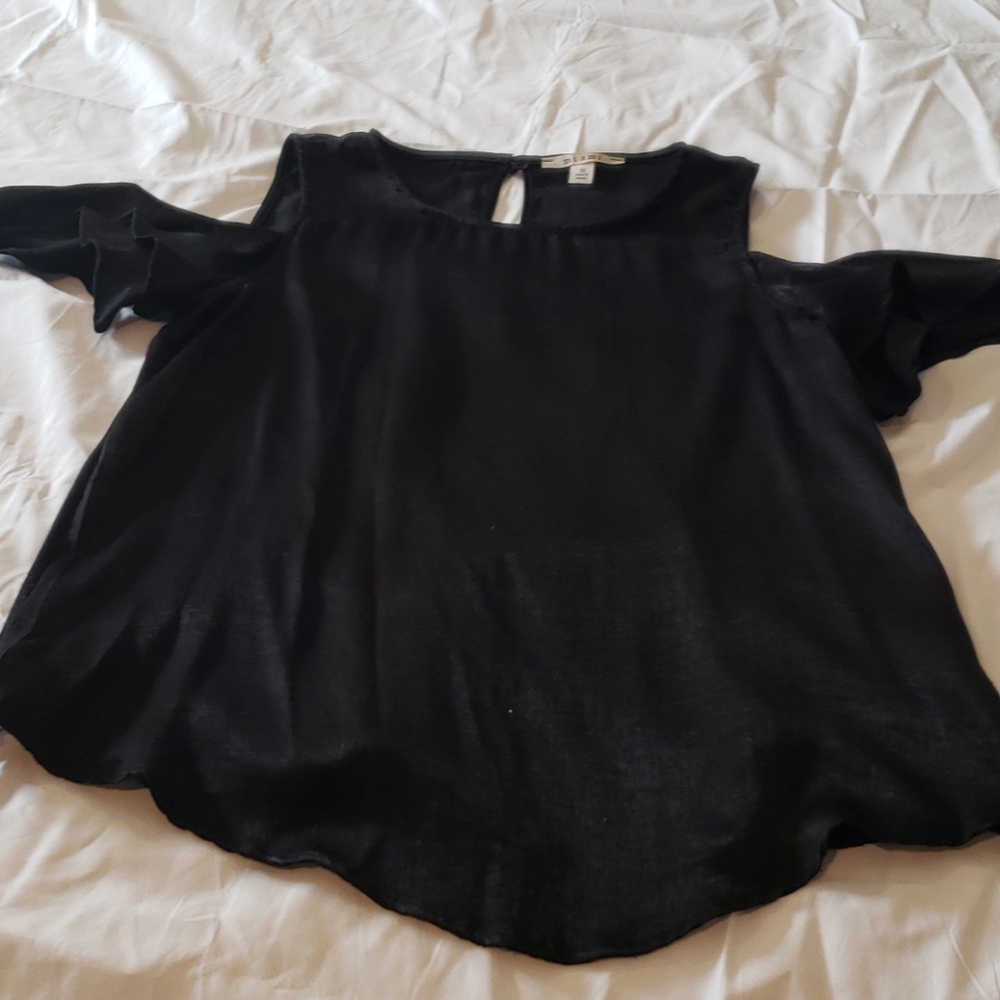 Black open shoulder blouse